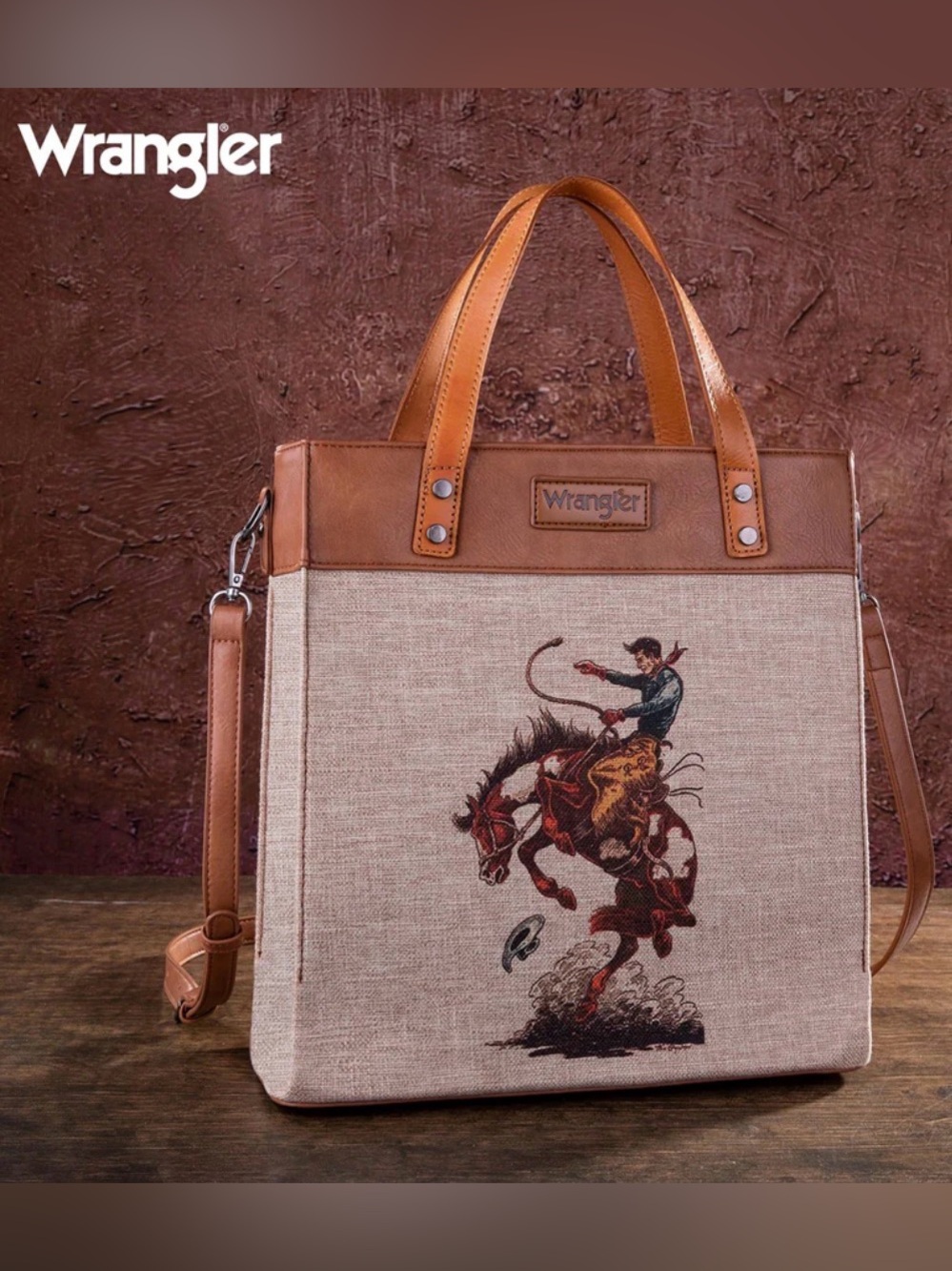 Wrangler | NWOT Bucking Bronco Canvas Tote Bag